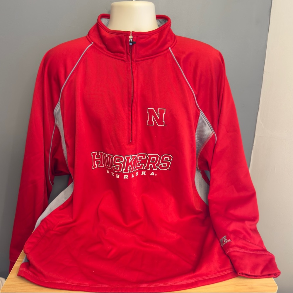 Nebraska Huskers Quarter Zip Polyester jacket men’s XXL